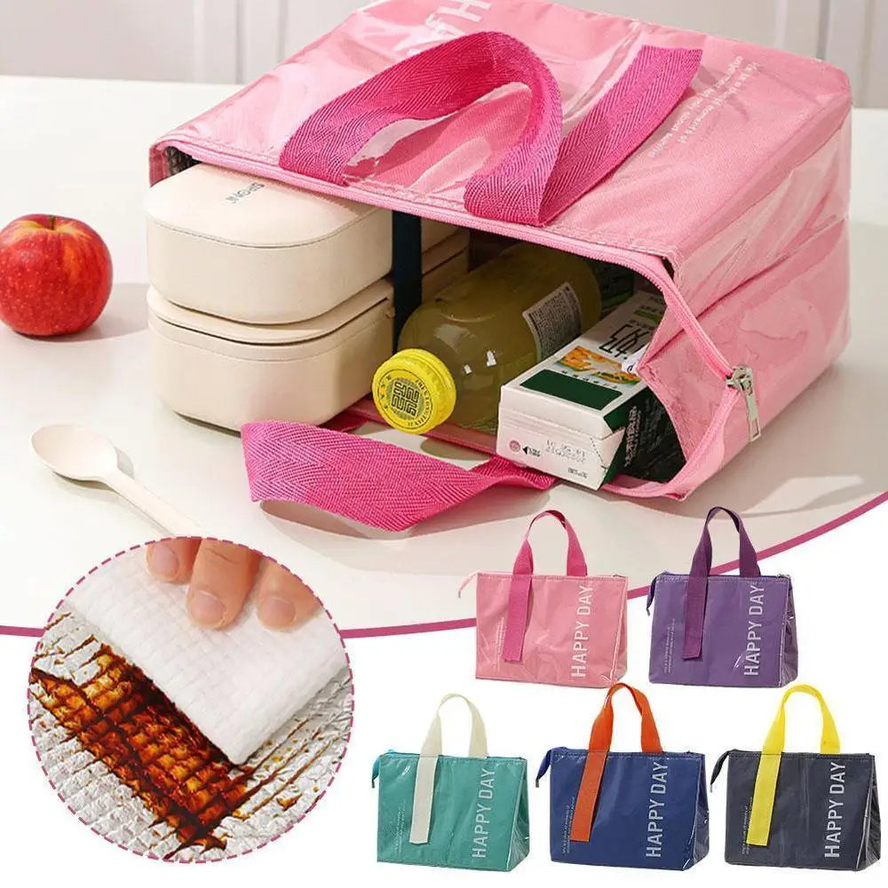 Insulated Lunch Box Bag Student Work Office Picnic Thermal Bento Box Bag Outdoor Travel Preservation Handheld Picnic Package