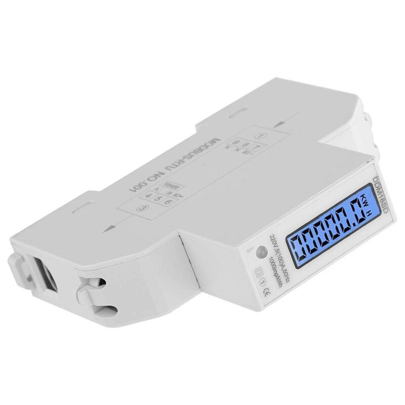 Gorąca 5-100A 220V licznik energii jednofazowy RS485 protokół MODBUS LCD podświetlany wyświetlacz na szynę hałas watomierz miernik licznik energii