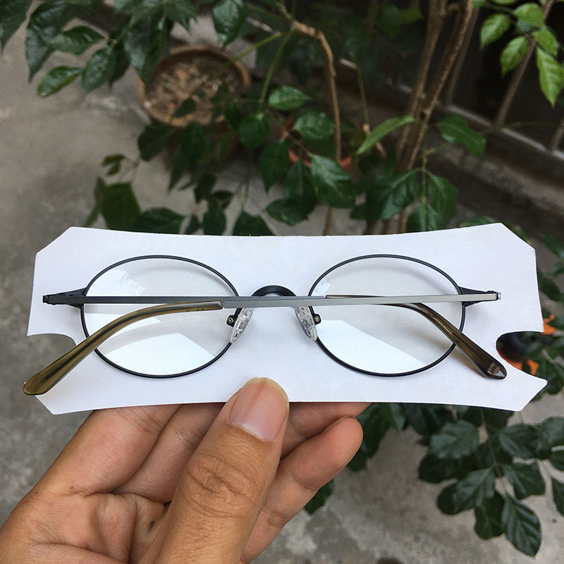 Small vintage oval metal eyeglasses frames for myopia presbyopia high diopters prescription eyewear