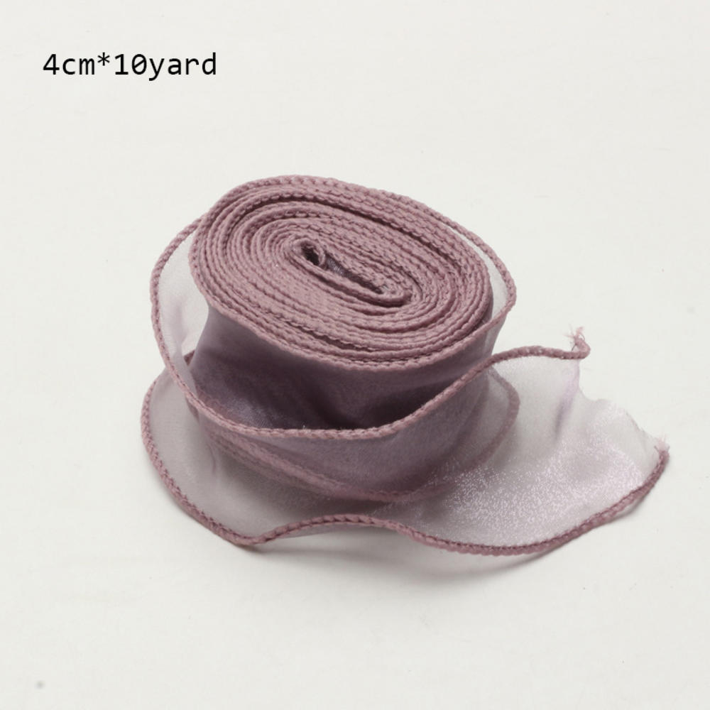 10Yards/Roll Chiffon Silk Ribbon Organza Satin For DIY Craft Wrapping Decoration Wedding Bouquets Wreath Sewing Supplies: Nickel