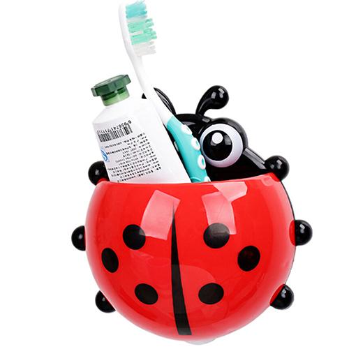 Lieveheersbeestje Tandenborstelhouder Zuig Ladybird Tandpasta Muur Sucker Badkamer Sets Huishoudelijke Badkamer Verhandelt