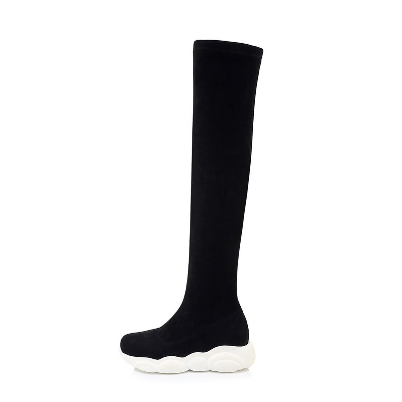 Tasslynn pu casual overknee laarzen sokken dames sneakers ronde neus rits dames laarzen winter platform laarzen