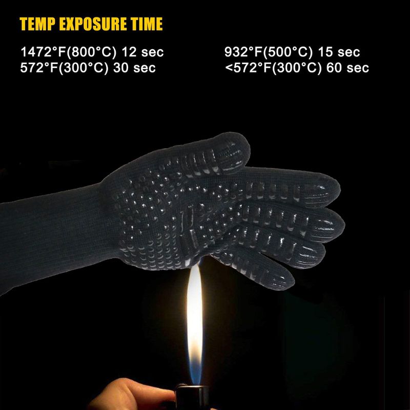 BBQ Handschuhe extrem Hitze Beständig Ofen Handschuh BBQ Grillen Handschuhe BBQ Zubehör 11UA