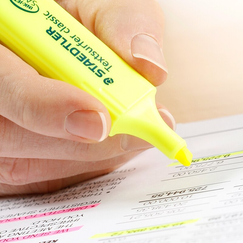 STAEDTLER-resaltador Textsurfer classic, 364, WP4, WP8, bolígrafo de neón absorbente