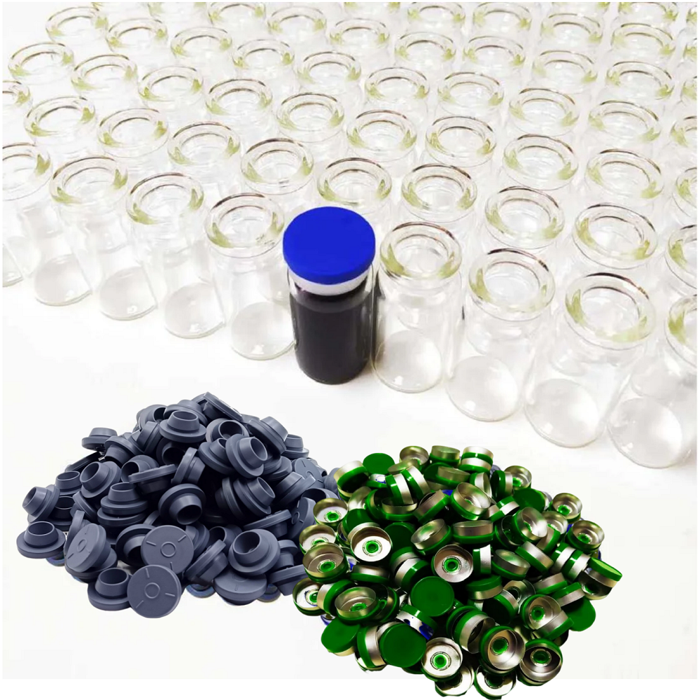 100 pezzi 5ml fiale da laboratorio in vetro trasparente con tappi e tappo piccole bottiglie contenitori per liquidi per test sperimentali fiale da laboratorio trasparenti: Verde chiaro