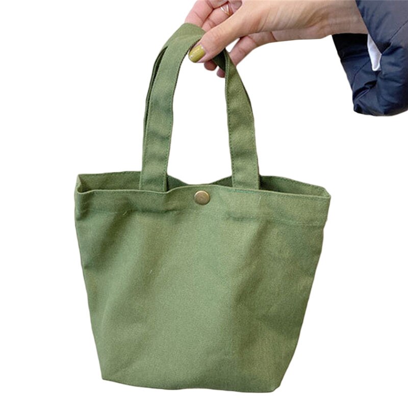 Outdoor tassen voor picknick snoepkleurige canvas tas lunchtas draagbare lunchbox tas met koperen gesp kampeergereedschapstas