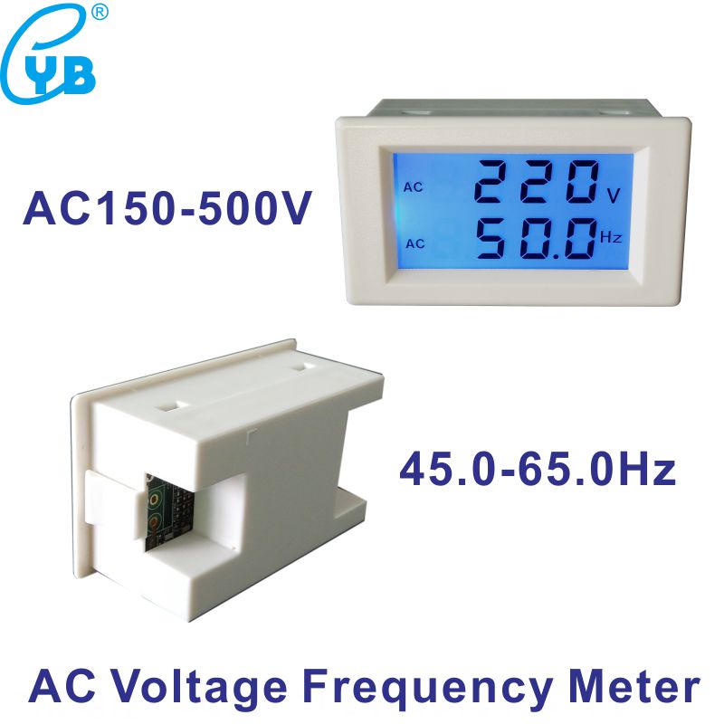 Voltmeter Hertz HZ Meter AC 150-500 V Spannungsüberwachung LCD Dual Display Spannung Frequenz Meter Digital 45-65 HZ Frequenzzähler