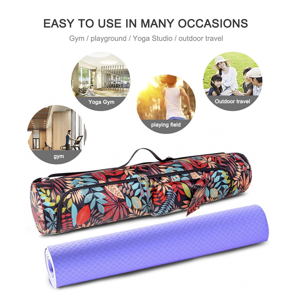 Printed Yoga Bag Yoga Mat Bag Men Women Sports Mat Bag Pilates Mat Backpack Fitness Dance Gym Mat Cover Sports Backpack