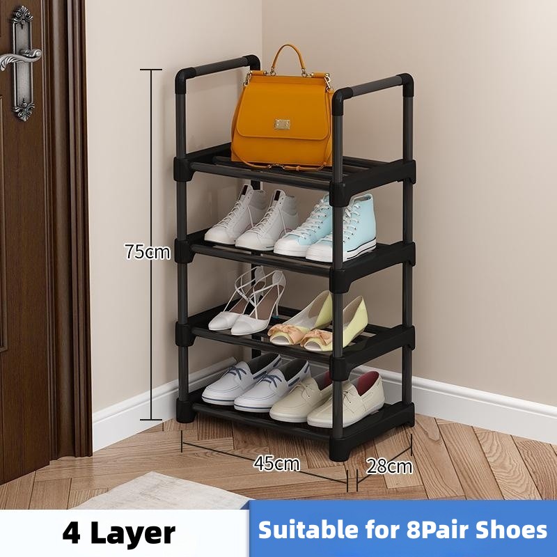 Multi-Layer Simple Shoe Rack Diy Assembled Footwear Living Room Space Saving Shoes Organizer Stand Holder Black Shoecase Shelf: Light Grey
