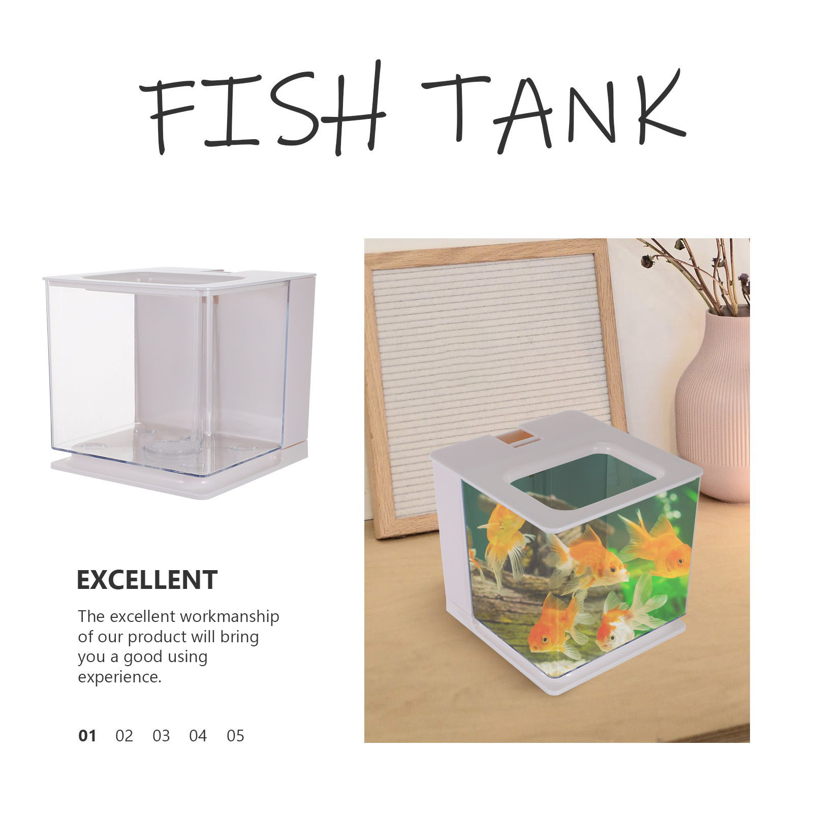 Household Small Fish Tank Labor-Saving Automatic Fish Tank Acrylic Fish Tank