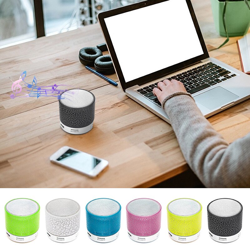 Bluetooth Speaker Mini Draadloze Speaker Subwoofer Kleurrijke Led Licht Draagbare 20W 15W 400Mah Ingebouwde Batterij plastic Full-Range