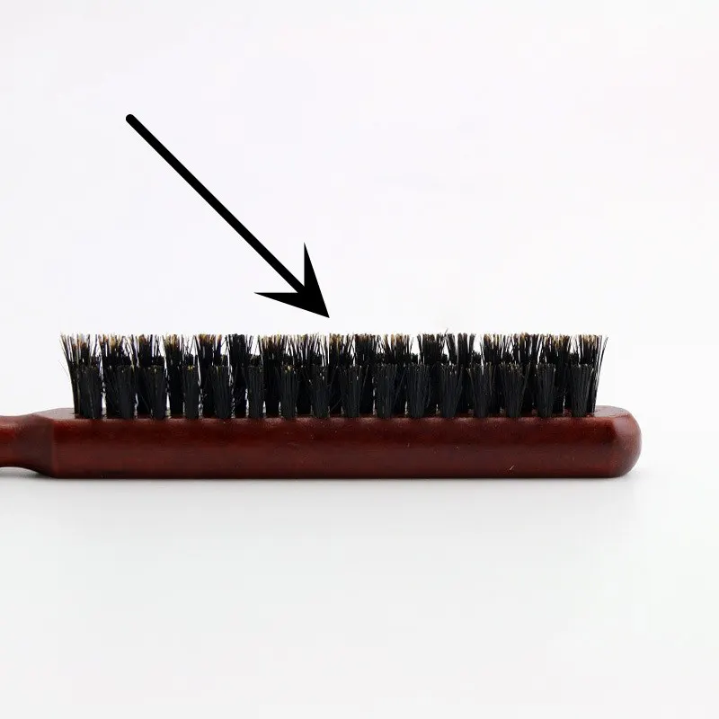 Salone professionale Stuzzicare la schiena Spazzole per capelli Setola di cinghiale Legno Linea sottile Pettine Spazzola per capelli Estensione Parrucchiere Strumenti per lo styling Fai da te: green