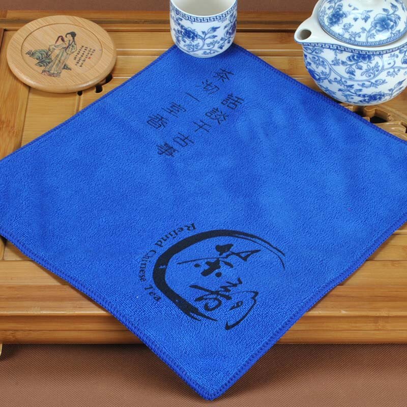 Tea Cloth Absorbent Strong Tea Napkins Tea Set Accessories Nice Tea Towels 1 PCS Fiber 30*30cm: Blue