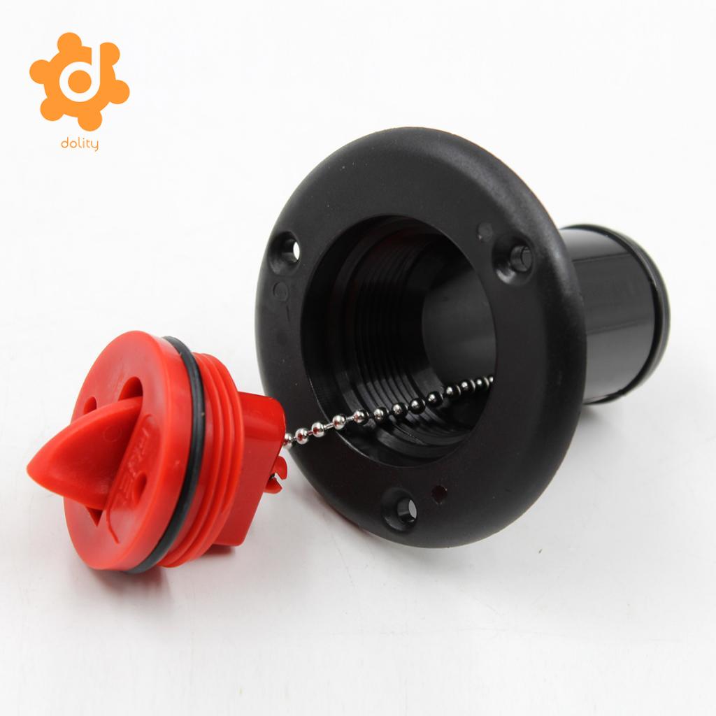 MagiDeal negro Nylon 38mm 1 1/2 'cubierta de Gas de combustible relleno y tapa roja montaje al ras para barco