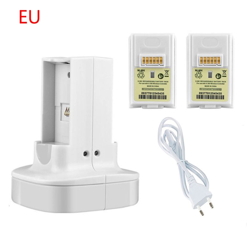 Dual Charger Charging Dock Station Rechargeable Battery for X-box 360 Gamepad