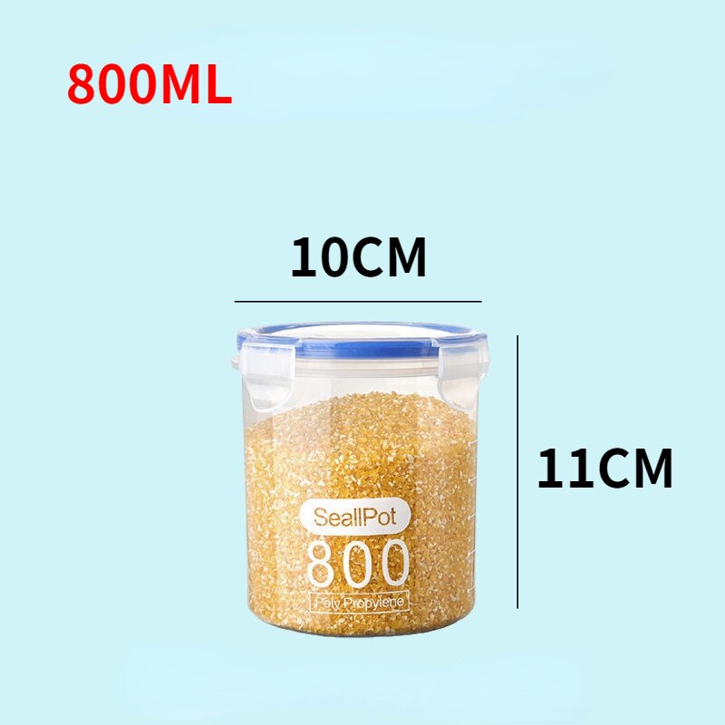 1500ml Plastic Kitchen Storage Containers Fridge Small Containers with Lids Kitchen Items Jars Food Storage Dampproof Sealed: 800ML