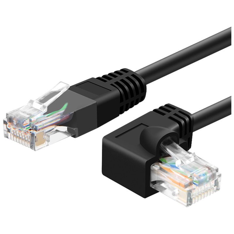 Cavo RJ45 26AWG CAT6 UTP lato angolato forma a L RJ45 cavo Patch forma cavo Ethernet cavo Lan CAT5 Gigabit CAT6 gomito 1m 1.8m 3m