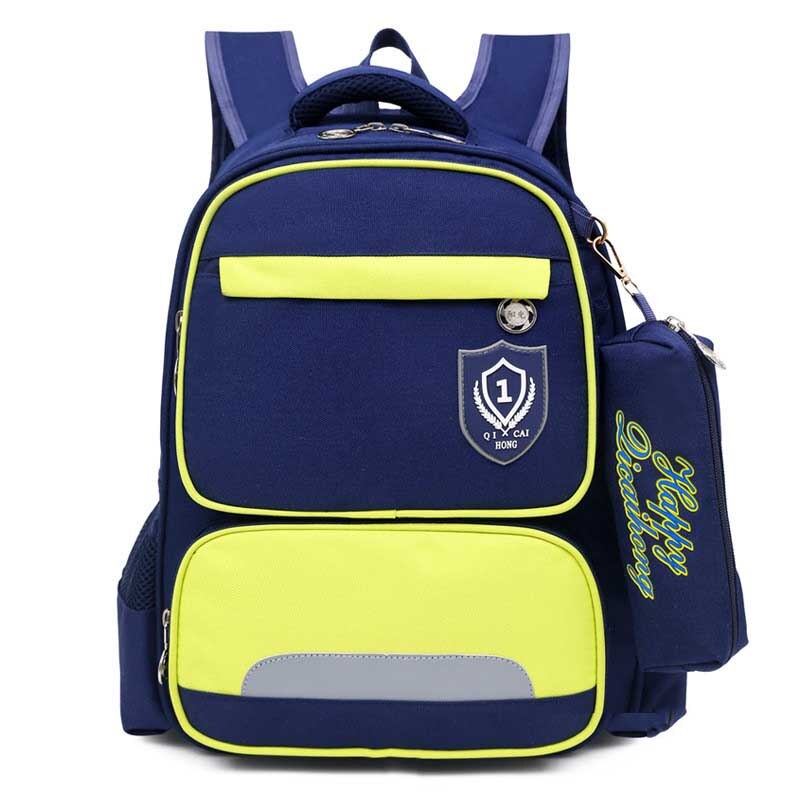 Crianças sacos de escola faixa reflexiva crianças mochila em primária mochila para meninas meninos mochilas à prova dwaterproof água infantil: blue-green