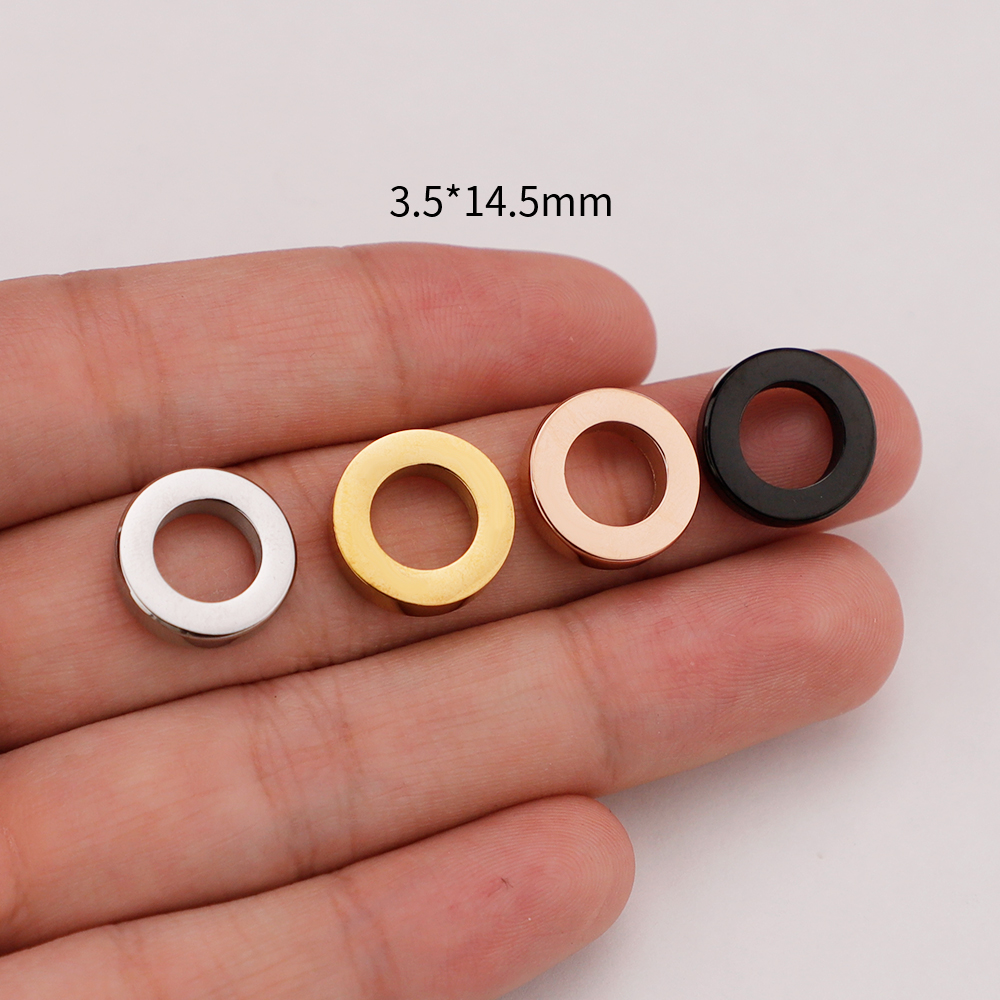 10 pezzi per lotto 3.5x14.5mm perline distanziatrici vuote per la creazione di gioielli perline rotonde in acciaio inossidabile accessori fai da te