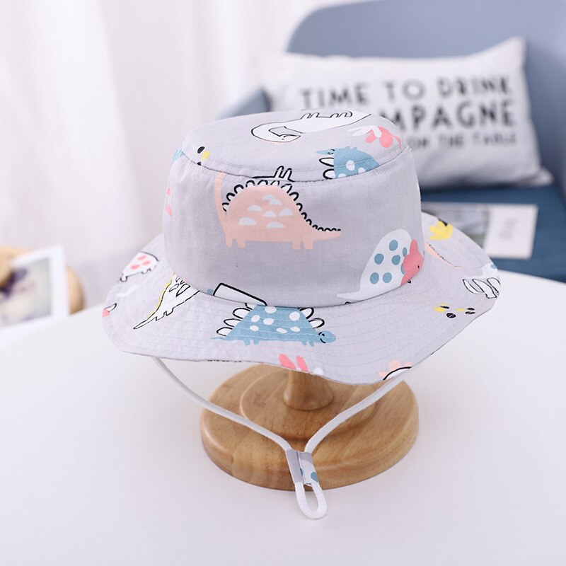 Cartoon Animal Baby Panama Hat primavera estate morbido cotone bambini secchiello Cap bambini Toddler Beach Baby Boy Girl cappello da sole 1-5: 5