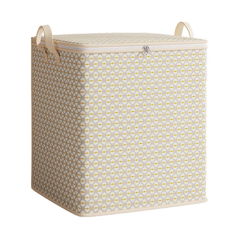 com alça caixas de armazenamento de roupas organizador de roupas dobrável guarda-roupa classificação balde de armazenamento grande capacidade à prova de poeira: Cáqui escuro