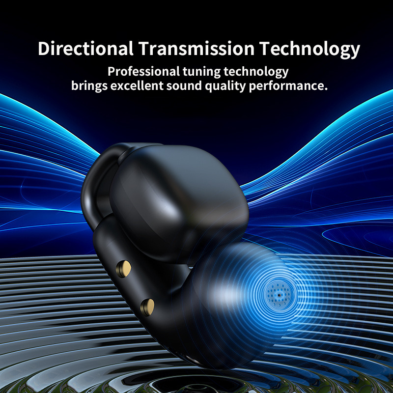 Auricular abierto con Bluetooth, estilo con Clip para la oreja, cómodo de llevar, conexión de oreja individual o doble, batería de larga duración, peso ligero