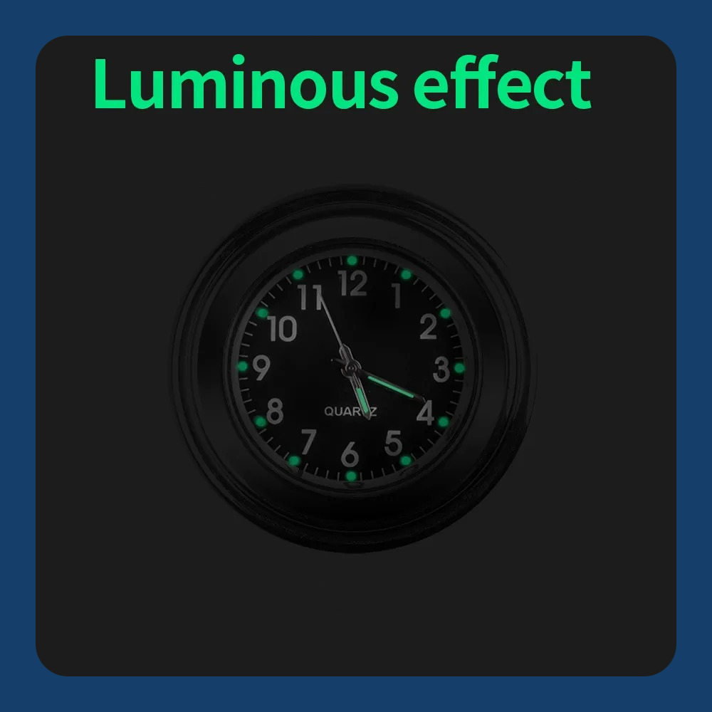 Świecący zegarek motocyklowy na kierownicę, wodoodporny zegarek kwarcowy, lekki, modny zegarek motocyklowy, wyposażenie robić skutera, motoru, ATV.