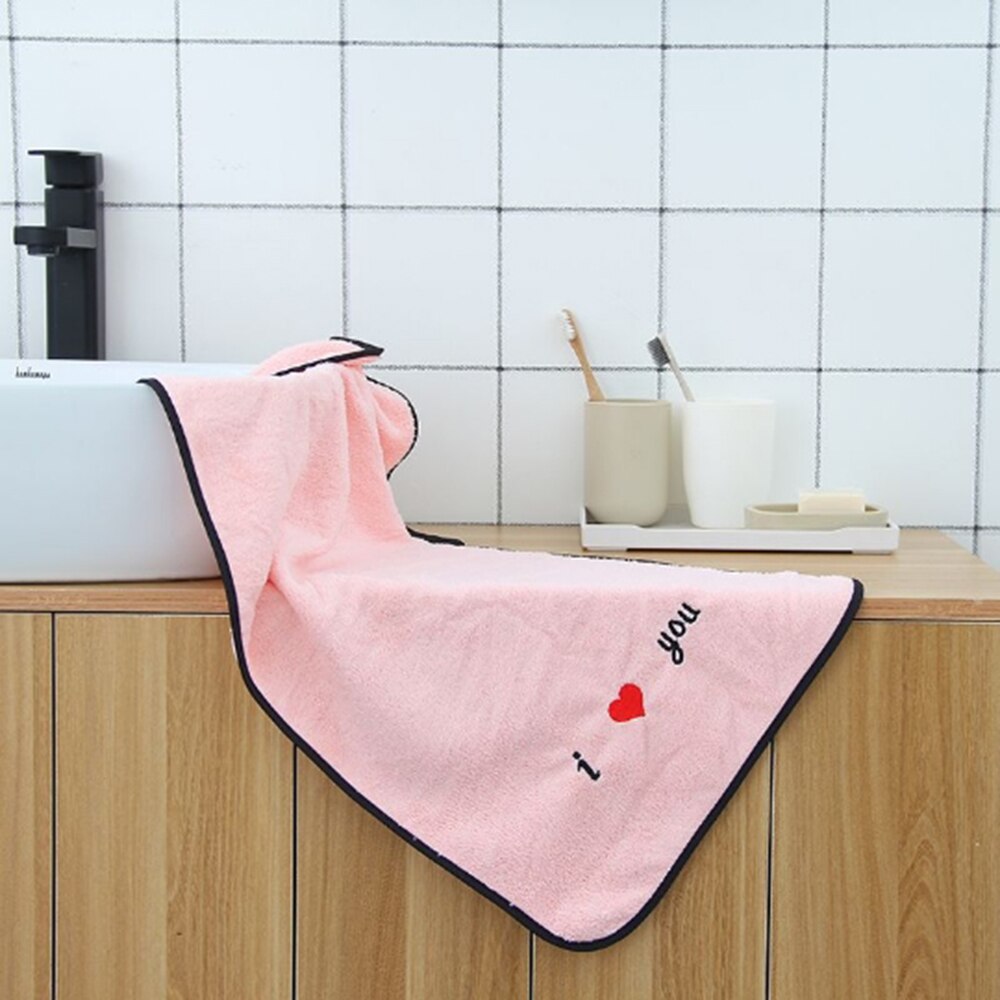 Embroidered Couple Towel Romantic Love For Girlfriend Boyfriend Towel Anniversary For Wife Husband Valentines Day: Pink
