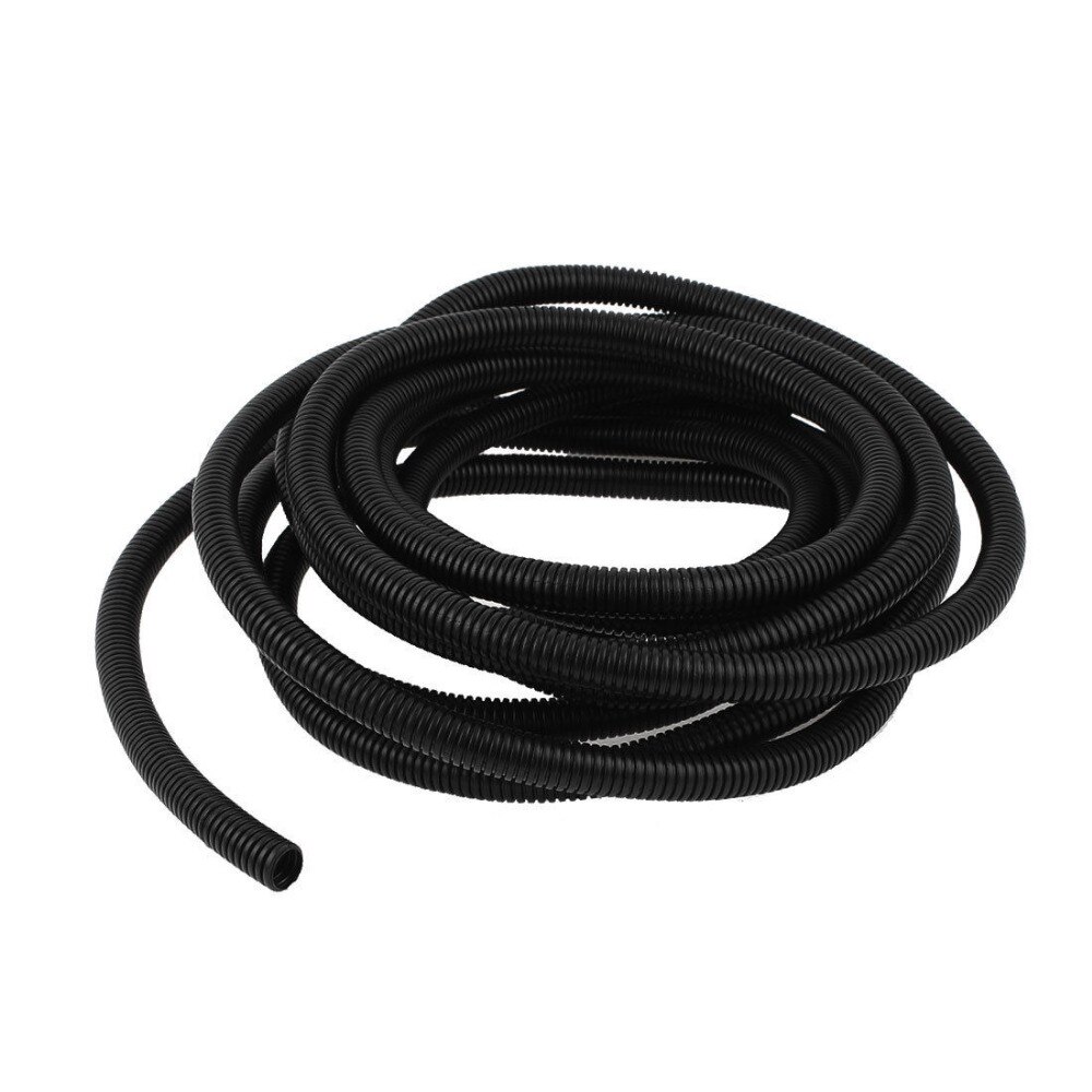 Flexible PVC 13mm Outer Dia Corrugated Tubing Conduit Tube Pipe 6M Long