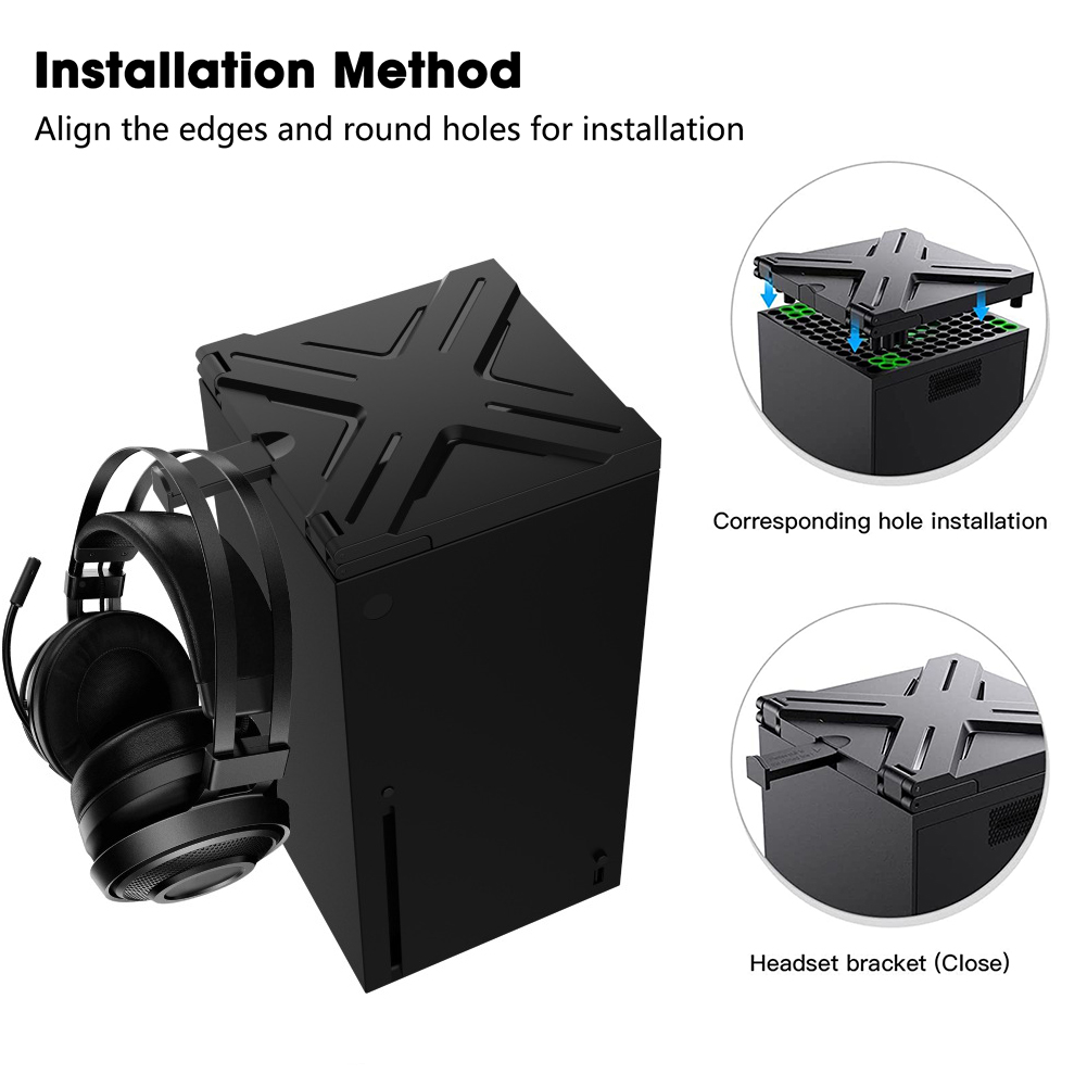 Abs-staubschutzhülle für xbox series x, staubdichtes gehäuse mit kopfhörerhalterung für oculus quest 2