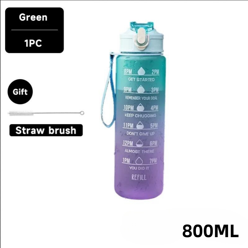 1 Liter Water Bottle Motivational Sport Water Bottle Leakproof Drinking Bottles Outdoor Travel Gym Fitness Jugs For Kitchen: light green