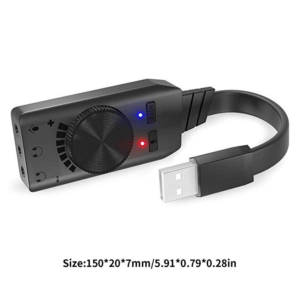 Externe Usb Geluidskaart 7.1 Adapter Geluidskaart Microfoon Oortelefoon Twee In Een Met 3 Poort Uitgang Volume Verstelbare Voor laptop Pc