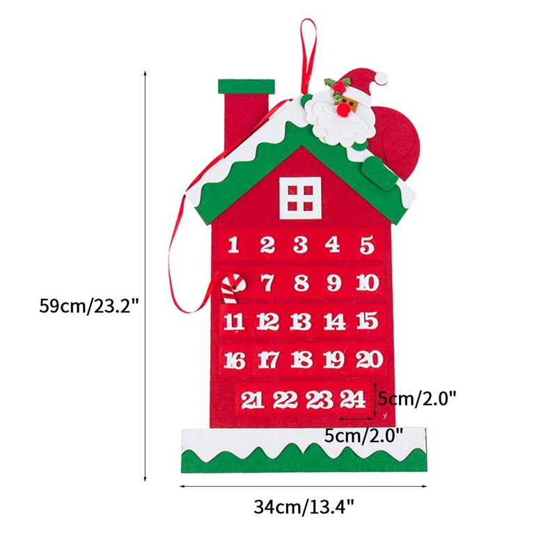 Jul adventskalender snögubbe jultomten tygkalender för fest öppen spis vägg fönsterhänge xmas hängande dekor: Stil 5 kalender