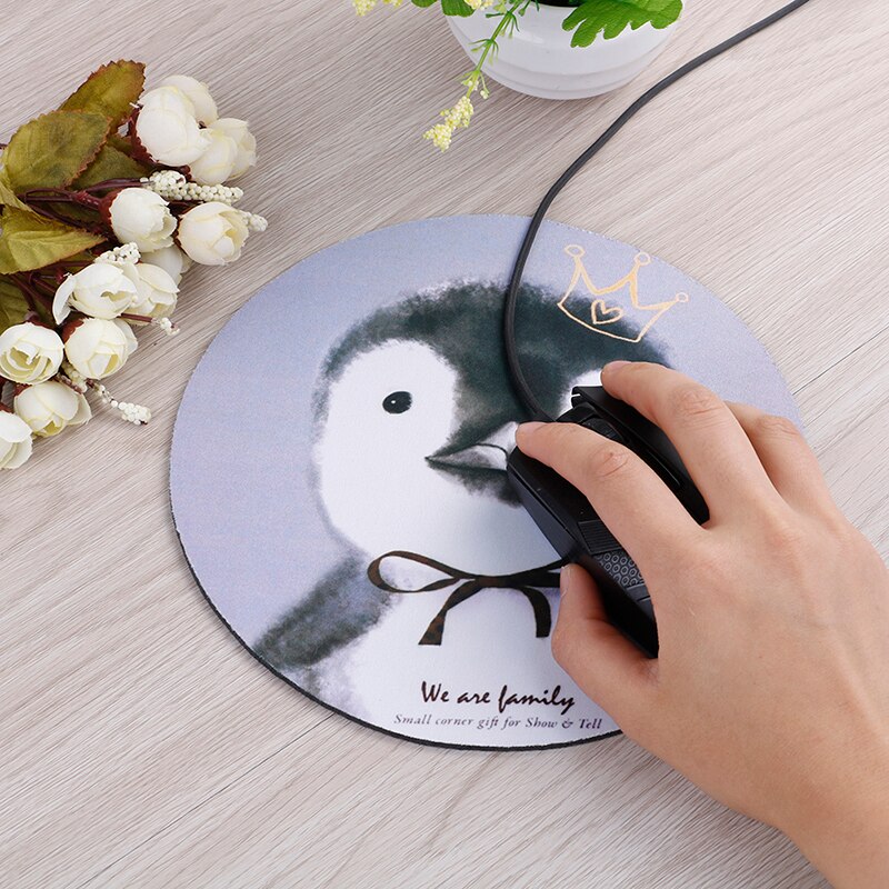 1pcs cartoon dier patroon muismat 20*3 cm ronde rubber muismat kantoor computer thuis non- slip desk pad
