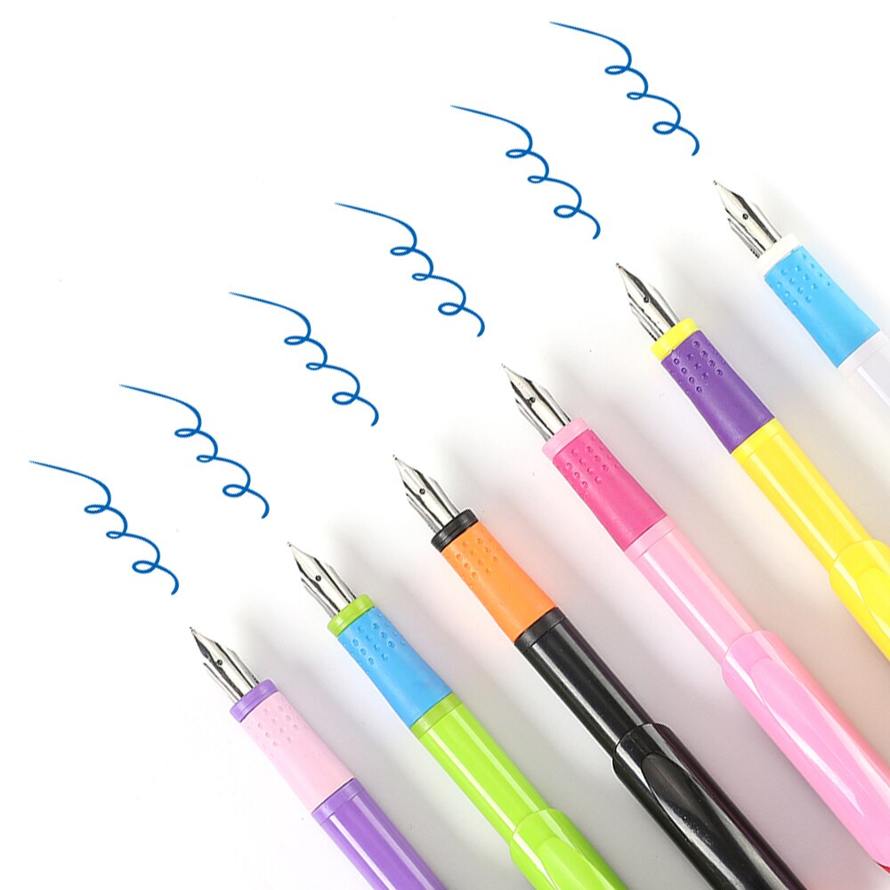 2020newest colorful fountain pen with blue ink catridge for office student writing drawing bullet journal recycle pen