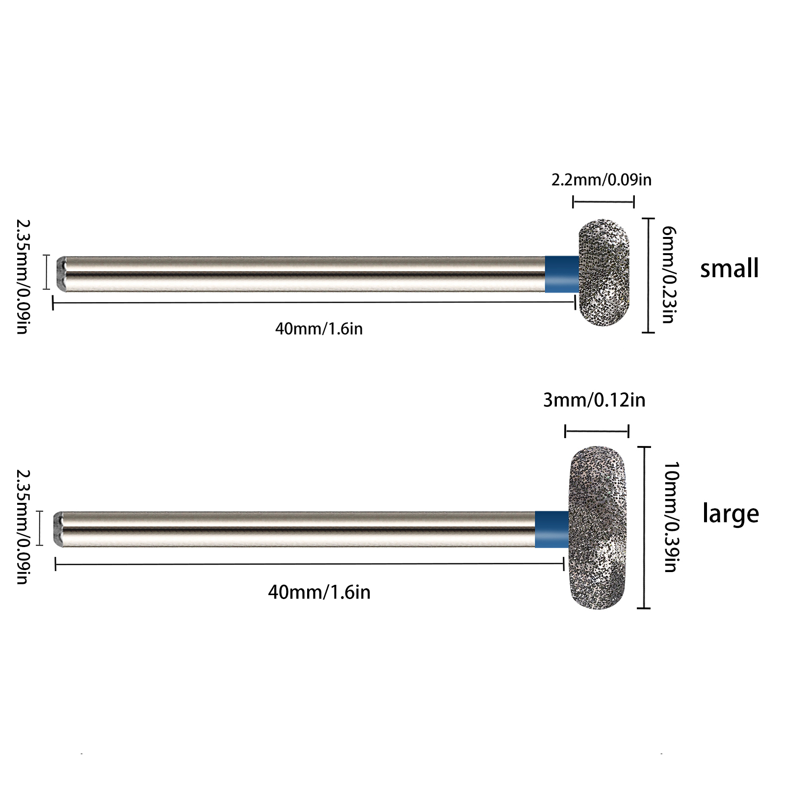 2 sztuk/partia diamentowe wiertła robić paznokci frez obrotowy bełkotać skórek czyste bity aparatura robić manicure pilniki...