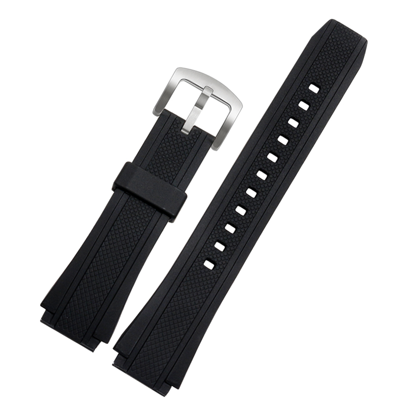 Silicone Rubber Sports Watch Strap For Casio 5119 Edifice EF-552 Watchband EF-552D-1A Men's Bracelet Stainless Buckle Black 20mm