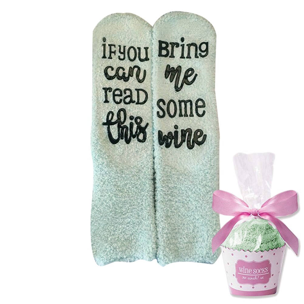 , Jeśli możesz przeczytać do skarpetki, przynieś mi trochę wina lista śmieszne skarpetki akcesoria prezenty dla kobiet dziewczyny biodro chmiel modny śliczne skarpety