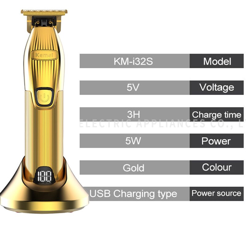 Professionele Electirc Krachtige Tondeuse Kapper Oplaadbare Hair Timmer Voor Mannen Haar Snijmachine Led Display