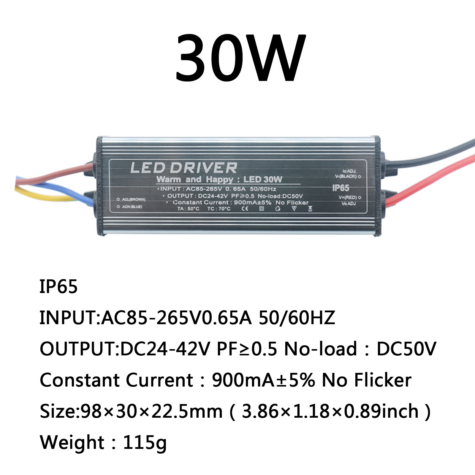 LED Driver 5W 10W 20W 30W 40W 50W 1500mA Power LED Driver light Transformer IP65 Waterproof Adapter for Supply Floodlight DIY: Brown