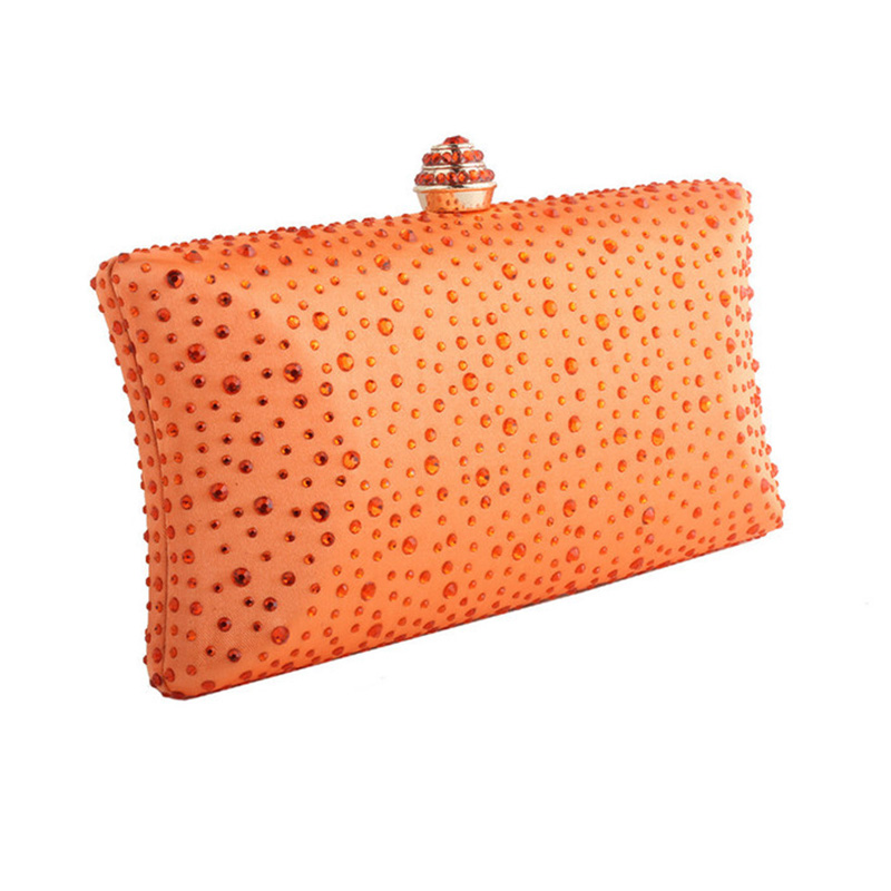 Clutch Bags for Women Wedding Green Clutch Purses and Handbags with Rhinestone Gold Shoulder Bag Ladies Evening Bag ZD1300: Orange