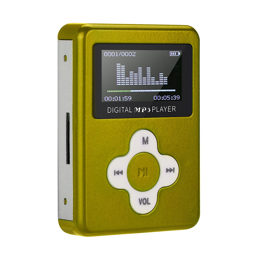 Kinganda USB Mini reproductor MP3, pantalla LCD, compatible con 32GB, tarjeta Micro SD TF 7,15: Green