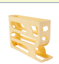 Caja de almacenamiento de huevos deslizante, puerta lateral para refrigerador, bandeja para huevos, lado del refrigerador, gran capacidad, ahorro de espacio para cocina, caja de almacenamiento de huevos: YELLOW