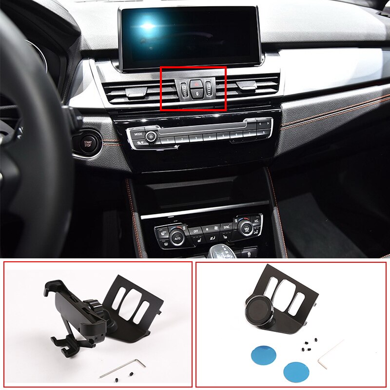 Aluminium Zwart Voor Bmw 2 Serie Actieve Tourer F45 F46 Auto Mobiele Telefoon Houder Gps Navigatie beugel Accessoires