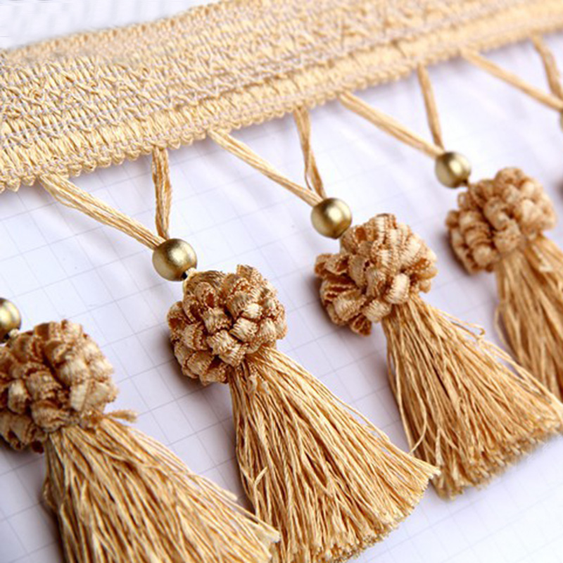 Ribete de cortina de 11 metros, cinta de ribete de flecos, recorte de borlas, ropa, tapicería, manualidades decorativas DIY: 5
