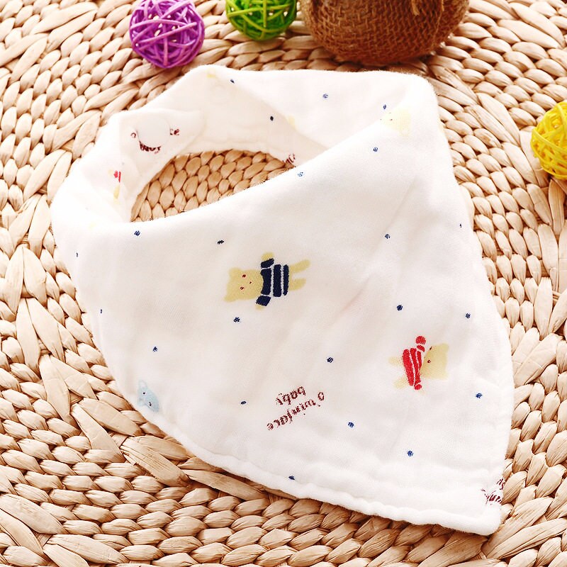 8-Layer Mousseline Slabbers 100% Natuurlijke Katoen Zachte Baberos Bebe Animal Bandana Zuigeling Kiel Burp Doek Voeden Speeksel handdoek