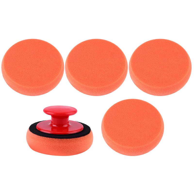 6 Pcs Auto Lichaam Polijsten Pad Spons Met Handvat Auto Waxen Spons Handgereedschap