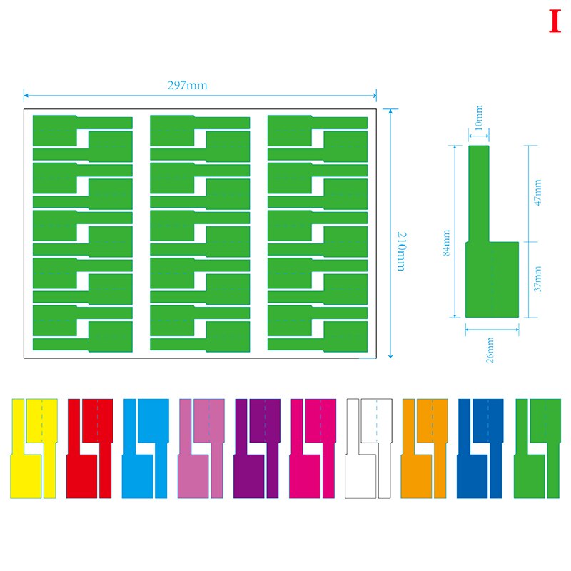 Etiquetas adhesivas para Cables de red A4, autoadhesivas e impermeables, coloridas, para organizar la identificación de Cables eléctricos: I