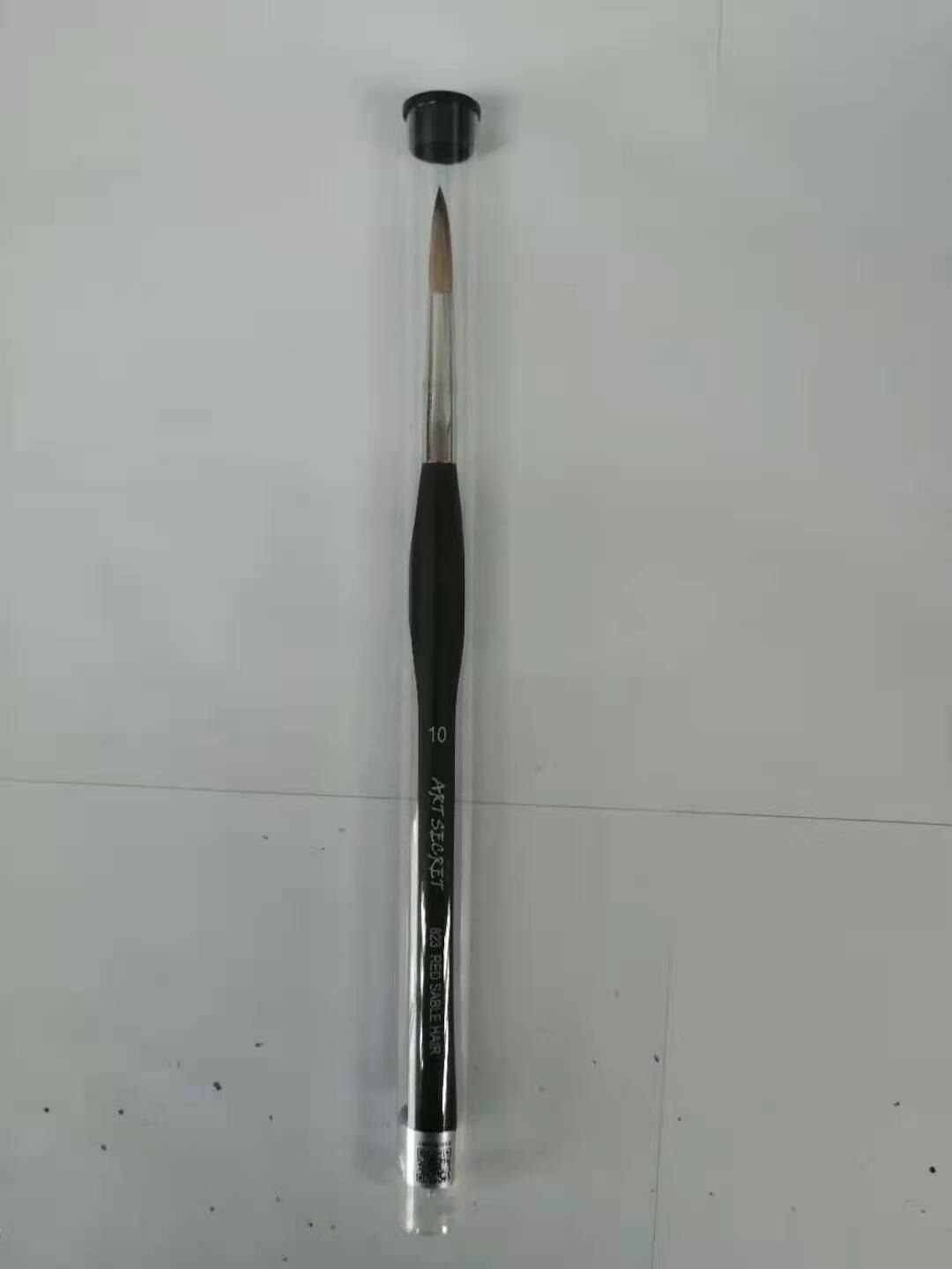 ArtSecret di alta qualità nuovo arrivo 823 capelli di zibellino rosso pennello per pittura ad acquerello manico in plastica nera penna per artista d'arte per disegno: nero