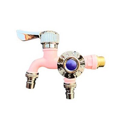 Keuken Badkamer Dual Control Kraan Dual-Gebruik Wastafelkranen Slang Splitter Een Op De Twee Besproeien Connector Distributeur: Pink